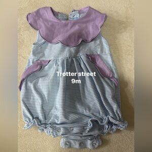 Purple and Blue Striped Baby Romper